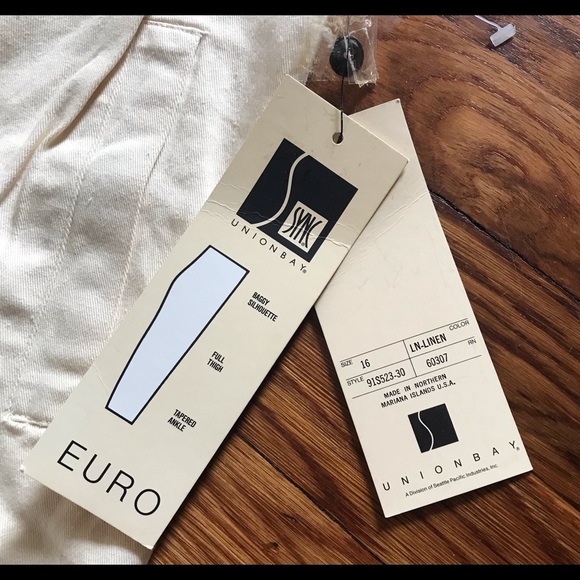 NWT VTG 90s UnionBay Super High Waisted Baggy Silhouette Tapered Leg Pants Sz 16 - Picture 9 of 11